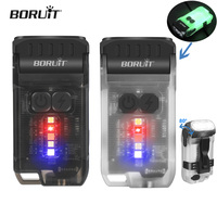 BORUiT V15 Work LED Flashlight Keychain Powerful USB-C Rechargeable Lamp Fishing Tiki Spotlight Waterproof Camping Torch