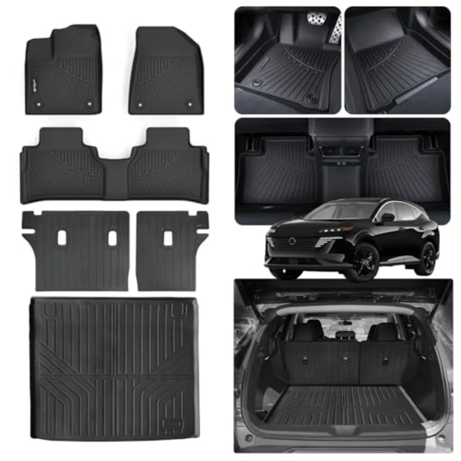 

Floor Mats for New 2025-2026 Nissan Murano 6-Piece Set with Cargo Liner and Backrest Protection TPE All-Weather Odorless Waterp