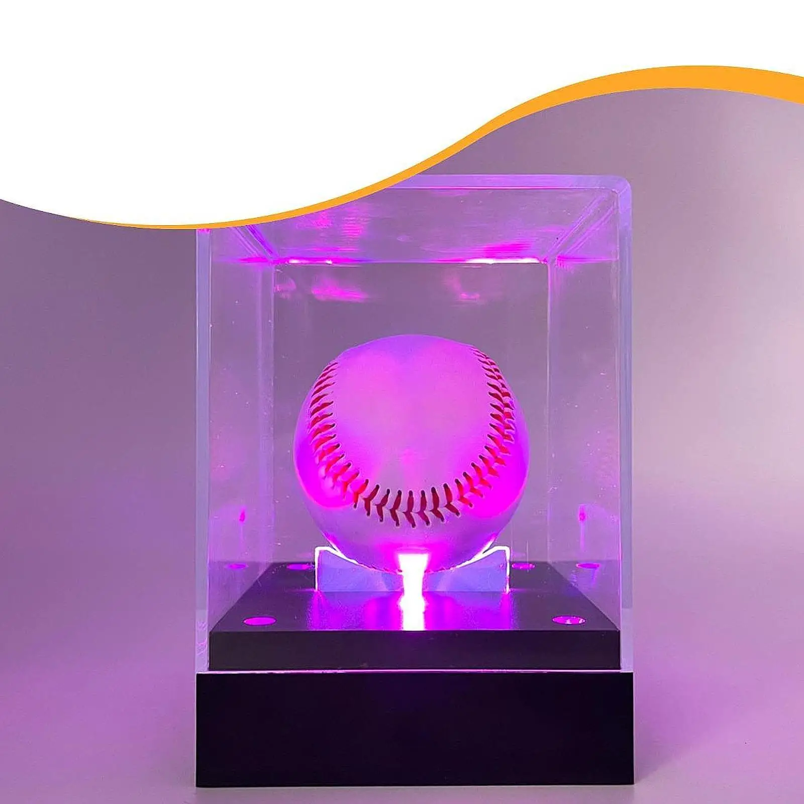 

Baseball Display Case with LED Light Clear Display Cube for Collections Home