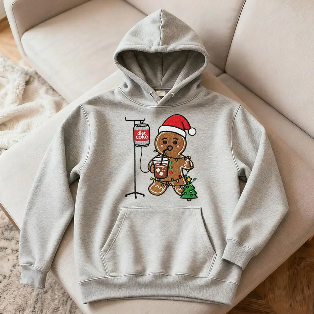 

Вышитый узор с принтом, диетическая кока, пряничное печенье, одежда для любителей газировки, рождественский подарок, топы, рождественские мужские и женские повседневные уличные костюмы