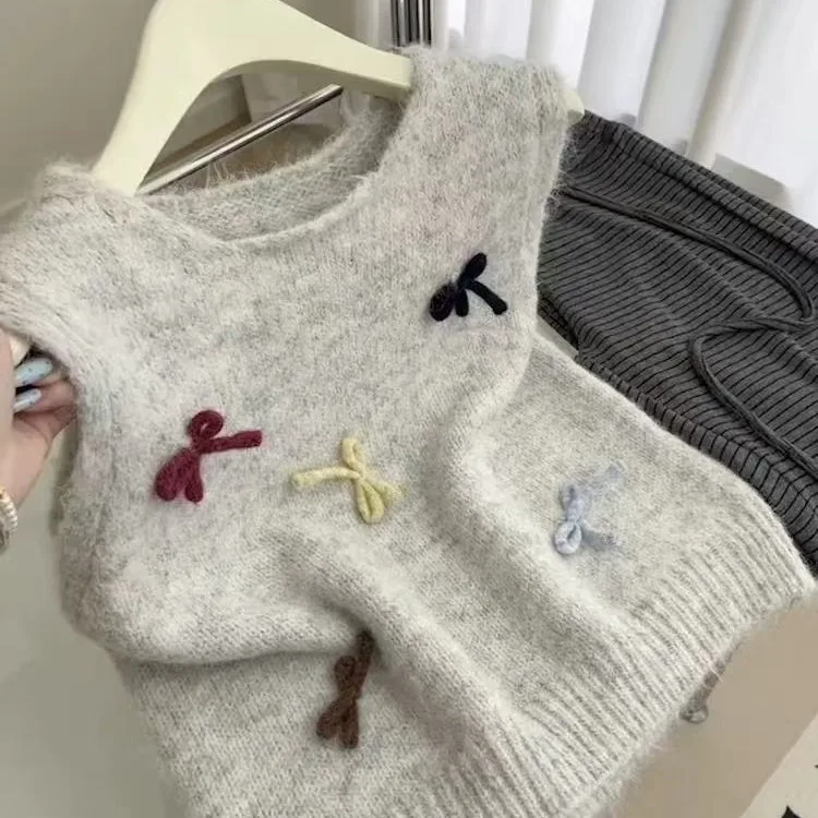 

Новинка 2025, осенний женский жилет больших размеров, круглый дизайн Ne Knot, сенсационный топ, корейский Sle, регенерированное целлюлозное волокно