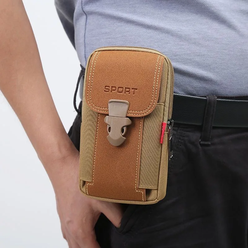 Fashion Multifunction PU Leather Fanny Waist Bag Casual Mobile Phone Purse Pocket Mens Outdoor Travel Sports Belt Bum Pouch