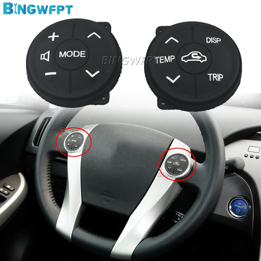 New Steering Wheel Switch Control Panel Rubber For Toyota Prius Plus 2012-2015 Prius C Aqua Button