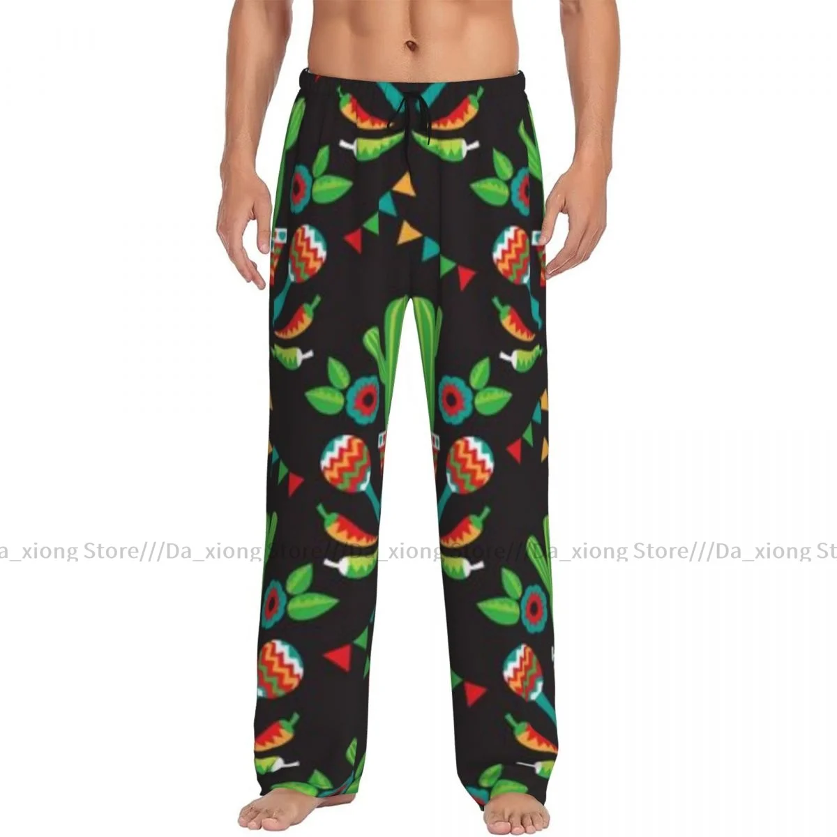 Calças de dormir masculinas calças de salão masculinas bonito animal selvagem africano safari calças de pijama