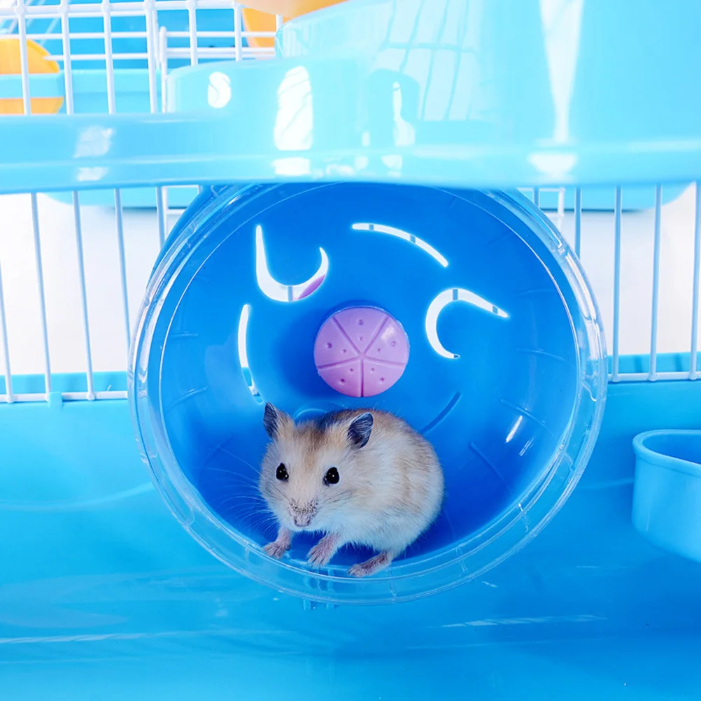 

Luxury Three Layer Hamster Cage Ecofriendly Plastic Pet Slide Design Running Wheel Leakproof Water Jug Light Blue