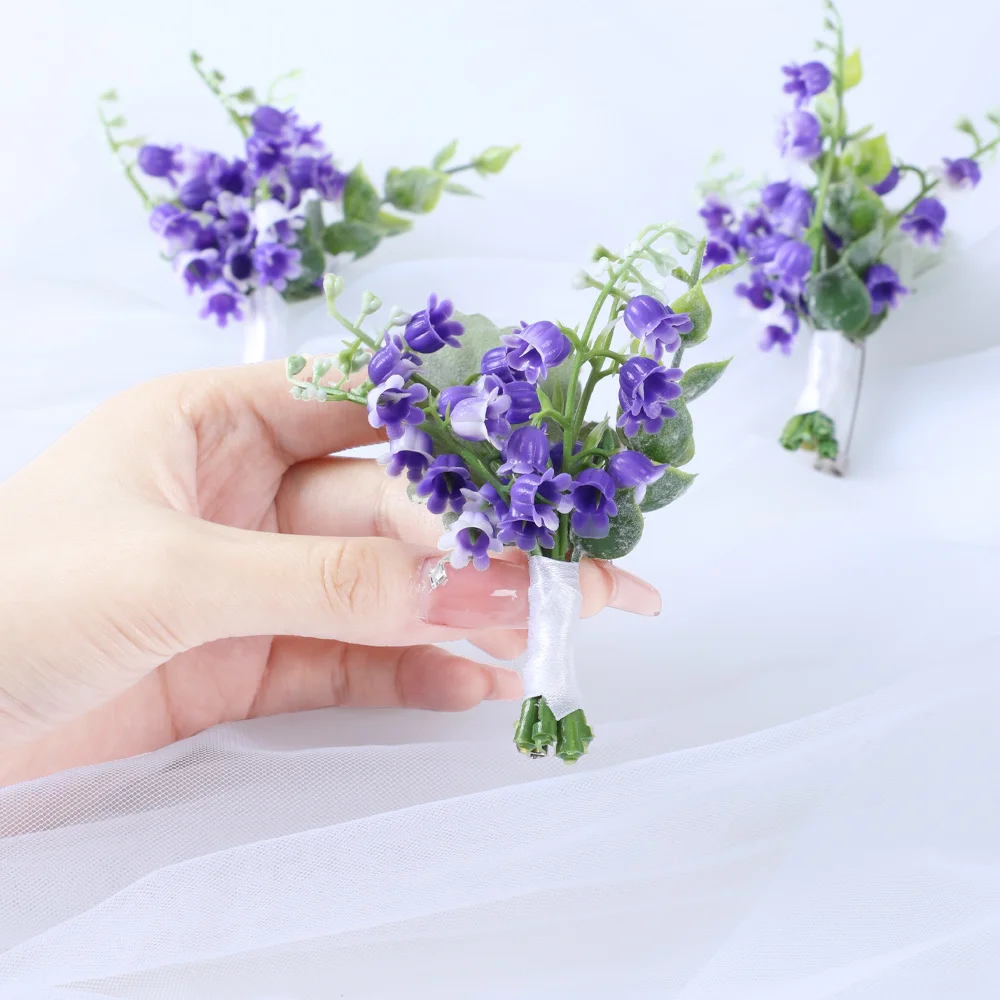 إكسسوارات الزفاف، زهور صدر زفاف العريس والعروس، مجموعة كاملة من الدبابيس لرفقاء العروس ووصيفات العروس