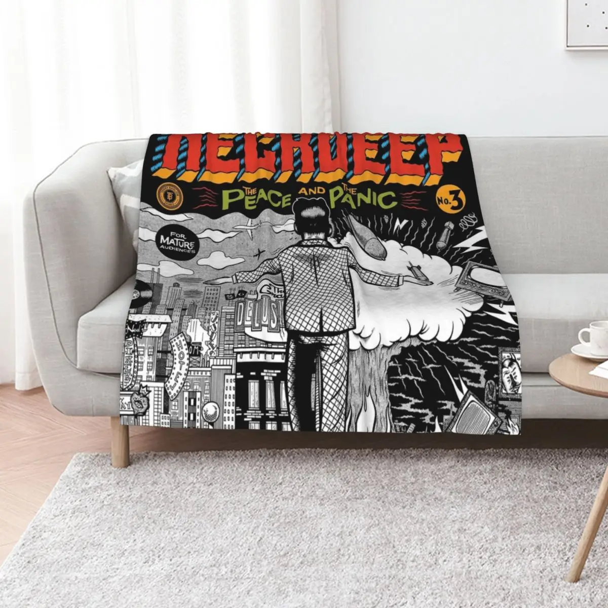 Peace and the panic Throw Blanket Plaid Moving Blankets For Sofas Fashion Sofas warm for winter Vintage Blankets