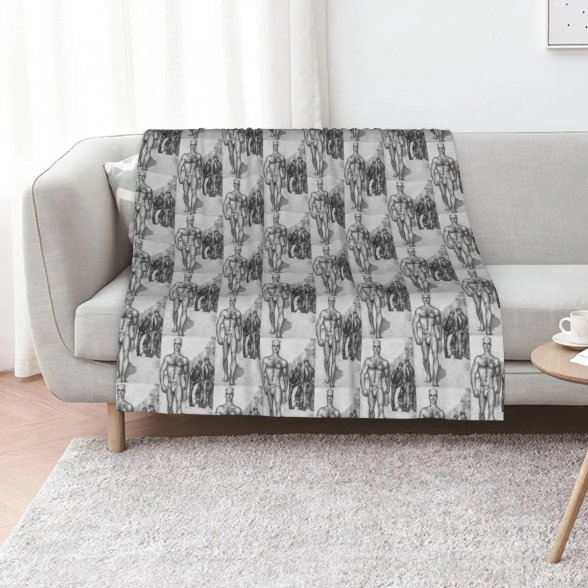 Soldier teasing the hoods… (Tom of Finland) Throw Blanket Blankets For Bed Sofa Polar Single Warm Bed Fashionable Blankets
