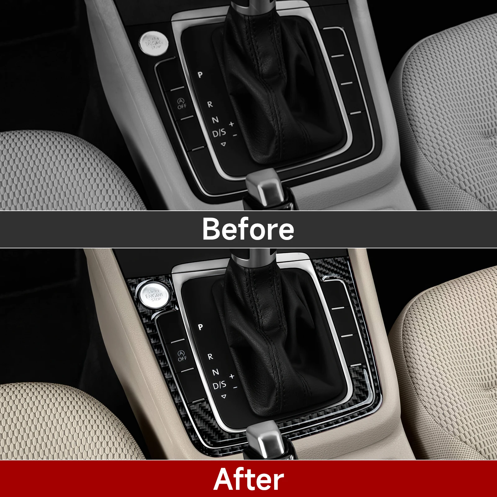 For VW Golf VII MK7 GTE GTI R Variant Car Center Console Gear Shift Panel Protect Carbon Fiber Interior Sticker Trim Accessories - view 5