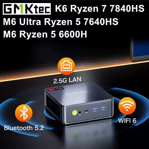 GMKtec Gaming Mini PC K6 M6 Ultra AMD Ryzen 7 7840HS 5 7640HS 6600H USB4 2*DDR5 2*2.5G NUC Desktop Computer Windows 11 WiFi6E