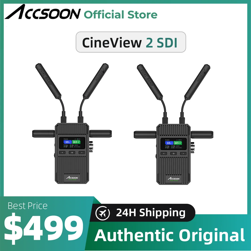 

ACCsoon CineView 2 SDI video transmission system for wireless HDMI SDI transmitter with UVC Live streaming 0.05s Latency