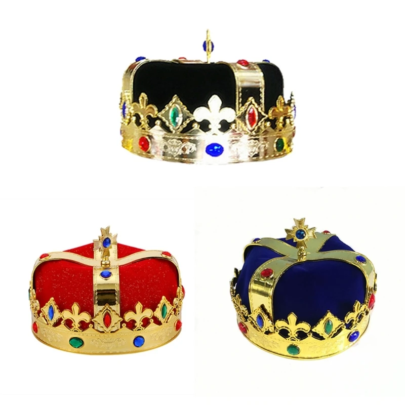 50JB Shining Party Hats for Birthday Wedding Celebration Cosplay- King Crowns Show Performance Costume