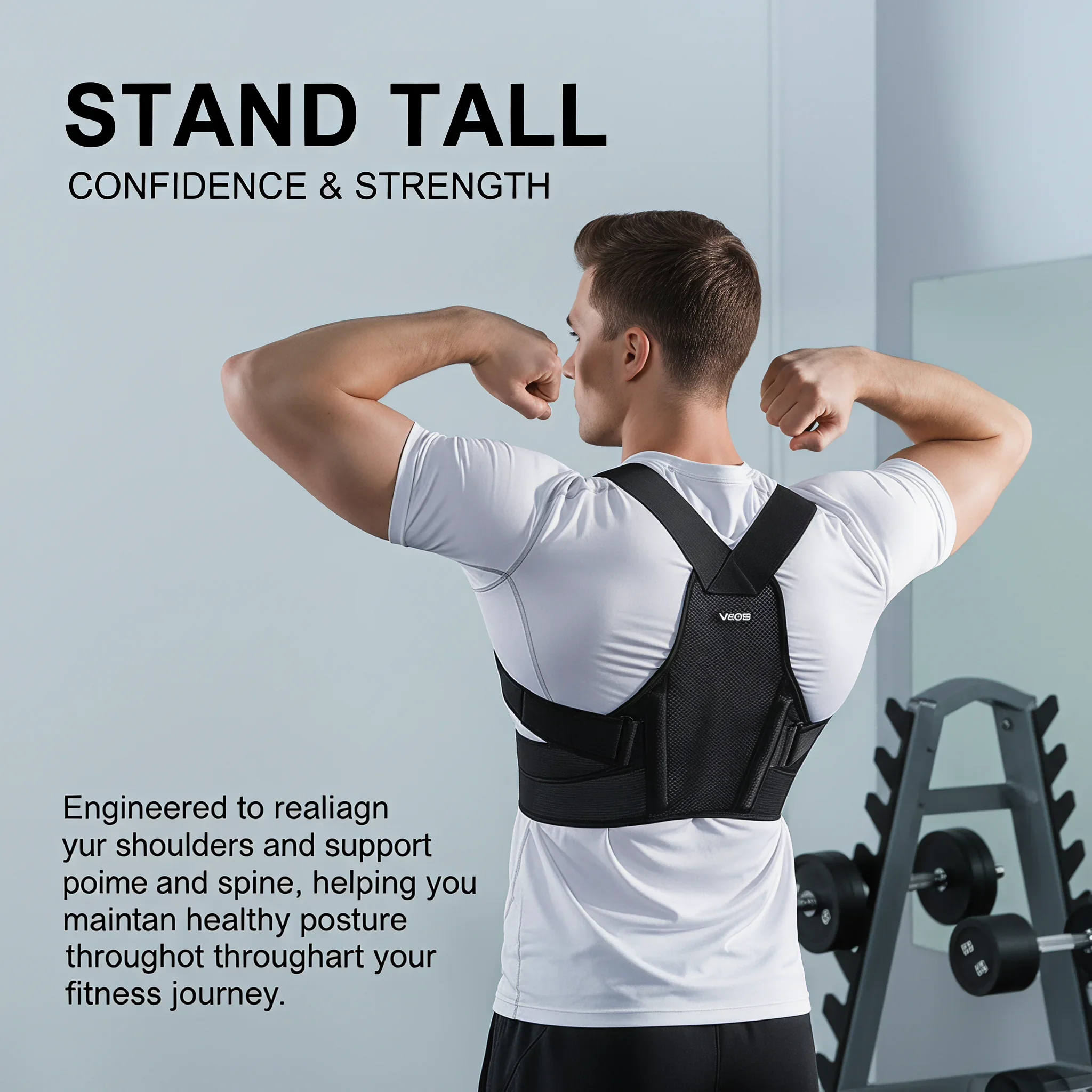 VBOSI Adjustable Posture Corrector Breathable Mesh Back Shoulder Support Belt for Men Women Invisible Hunchback Correction Strai - view 5