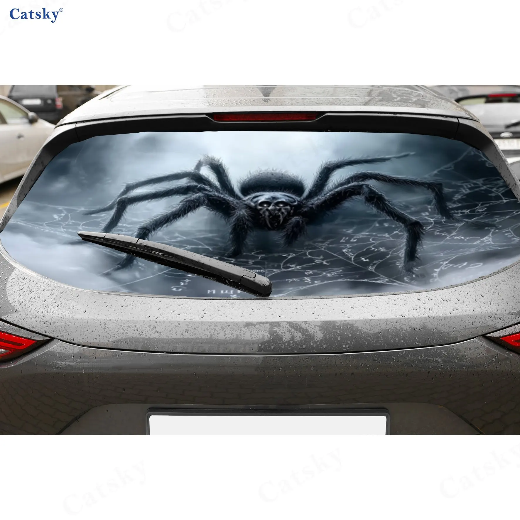

Spider Web Dark Spider PVC material self-adhesive waterproof car rear window sticker, easy to paste without falling off, waterpr