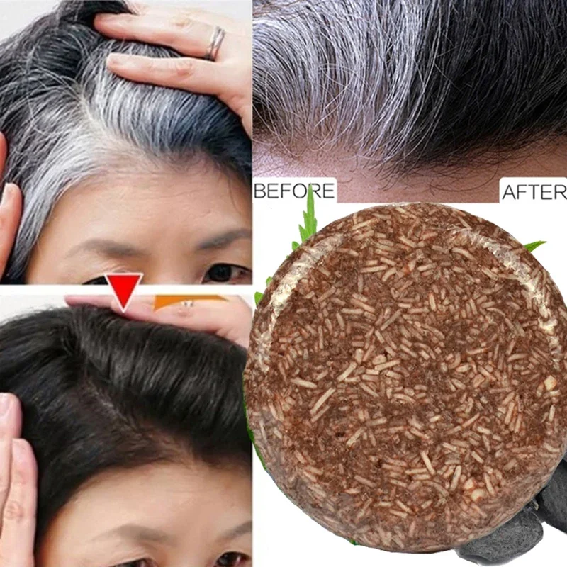 Hair Darkening Shampoo Long Lasting Repairing Natural Ingredients Gray White Hair Color Dye Hairs Shampoo Hair Black