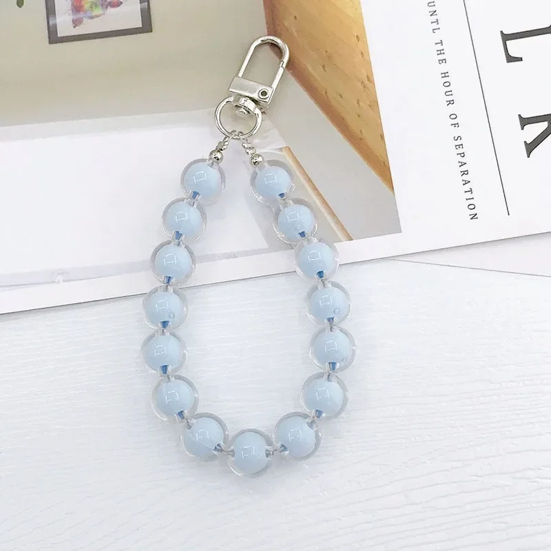 Fashion Crystal Beaded Phone Lanyard Wrist Strap for Mobile Phone Earphone Key  Anti-lost Chain Bracelet Summer Hanging Lanyard