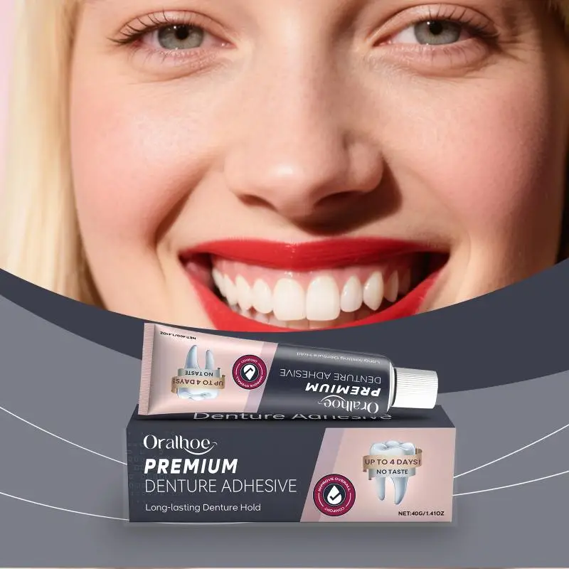 Durable Denture Adhesive with Comfortable Fit, Boost Oral Aesthetics & Naturally Improve Your Smile