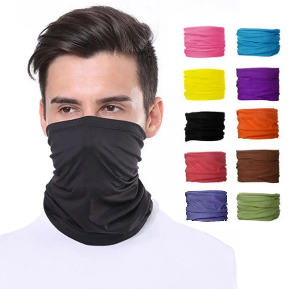 Unisex Silk Scarf Neck Scarf Outdoor Sports Headband Cycling Bike Mask Sleeve Neck Multifunctional Tube Riding Warmer Face I2L9