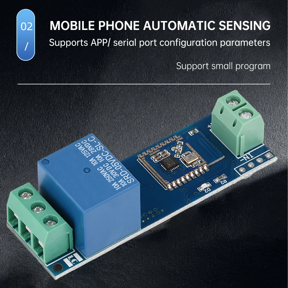 DC 5V Single Relay Module XY-MBO21F Module Proximity Switch Module UART Interface Bluetooth Automatically Turns On/APP Control