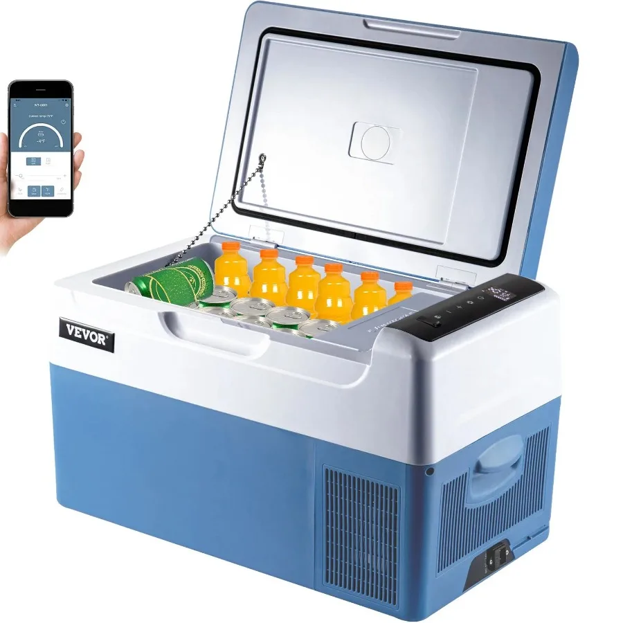 

Portable Refrigerator 23 Quart 12 Volt App Control -4°F~68°F Electric Compressor Cooler 12/24v DC 110-240v AC for Camping Trave