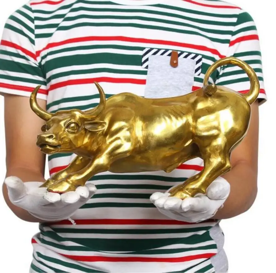 

Copper Statue Wholesale # office home protective-efficacious Talisman House Protection Money Drawing gold Charging Bull bronze s