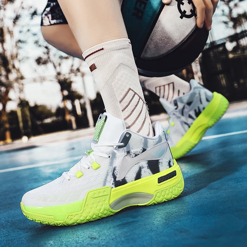 Zapatillas de baloncesto luminosas para hombre y niño, zapatos deportivos antideslizantes para exteriores, de marca, de diseño profesional