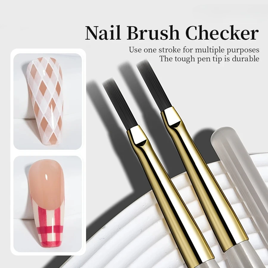 Nail Art Brush Checker Nail Drawing Painting Line Brush Nail Art Tool Acrylic Painting Brushes DIY Design Manicure Tools