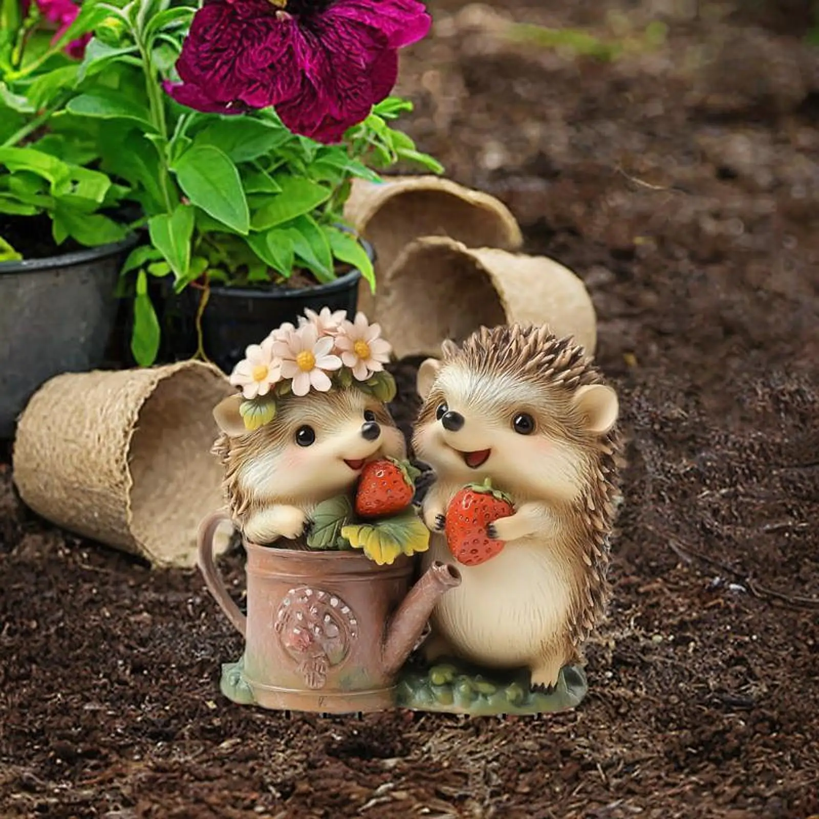 Hedgehog Garden Ornament Acrylic 2D Stake Animal Decorative Yard Decor Outdoor Garden Accessories for Walkway