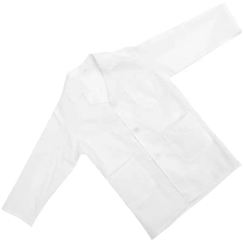 1pc Washable White Laboratory Clothes Scientist Coat Kids Costume Kids Lab Coat Children Party Cosplay Costume Accessories