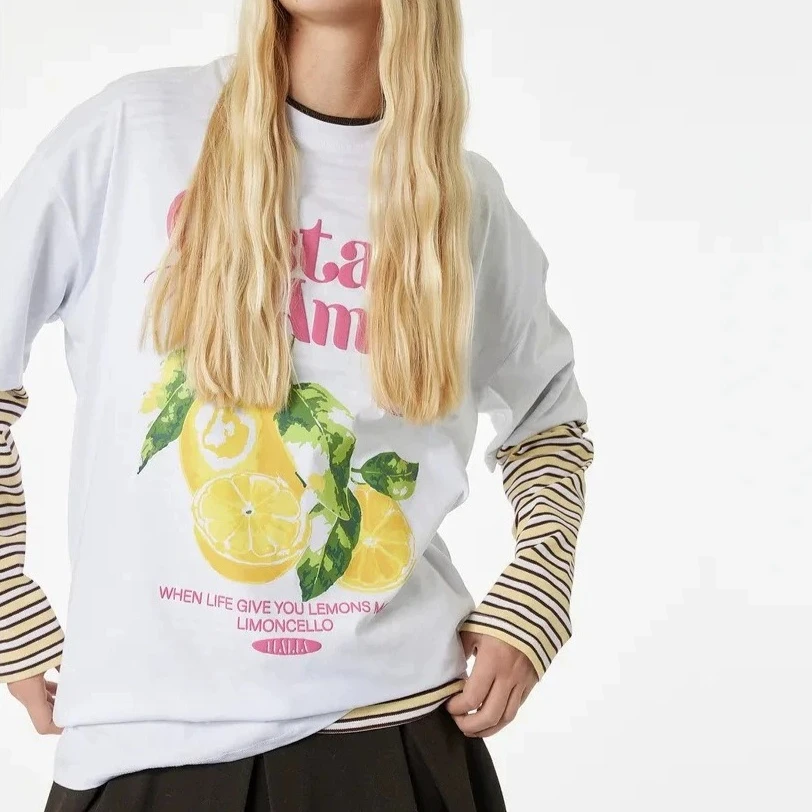 Y2K Vacation Sweet Women White Soft Cotton T-Shirt 