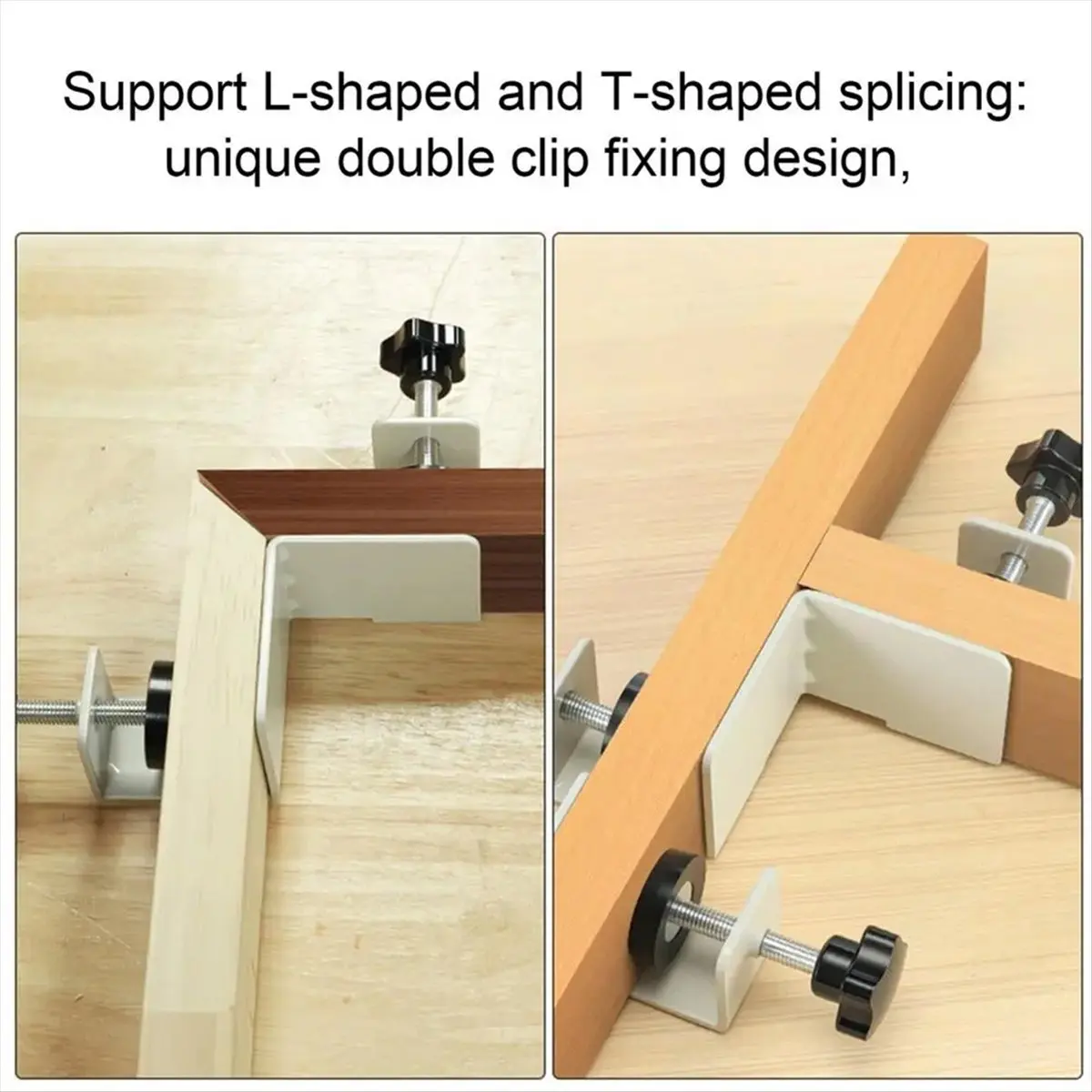 HGHO Right Angle Clamp 90 Degree 2 Pieces Corner Clamps T-Shaped Positioning Squares Clamping Tool with Adjustable Swing Jaw