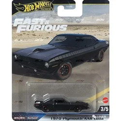 Original Hot Wheels Premium Car Fast & Furious 1970 Plymouth AAR Cuda Toy for Boy 1/64 Diecast Vehicle Alloy Model Birthday Gift