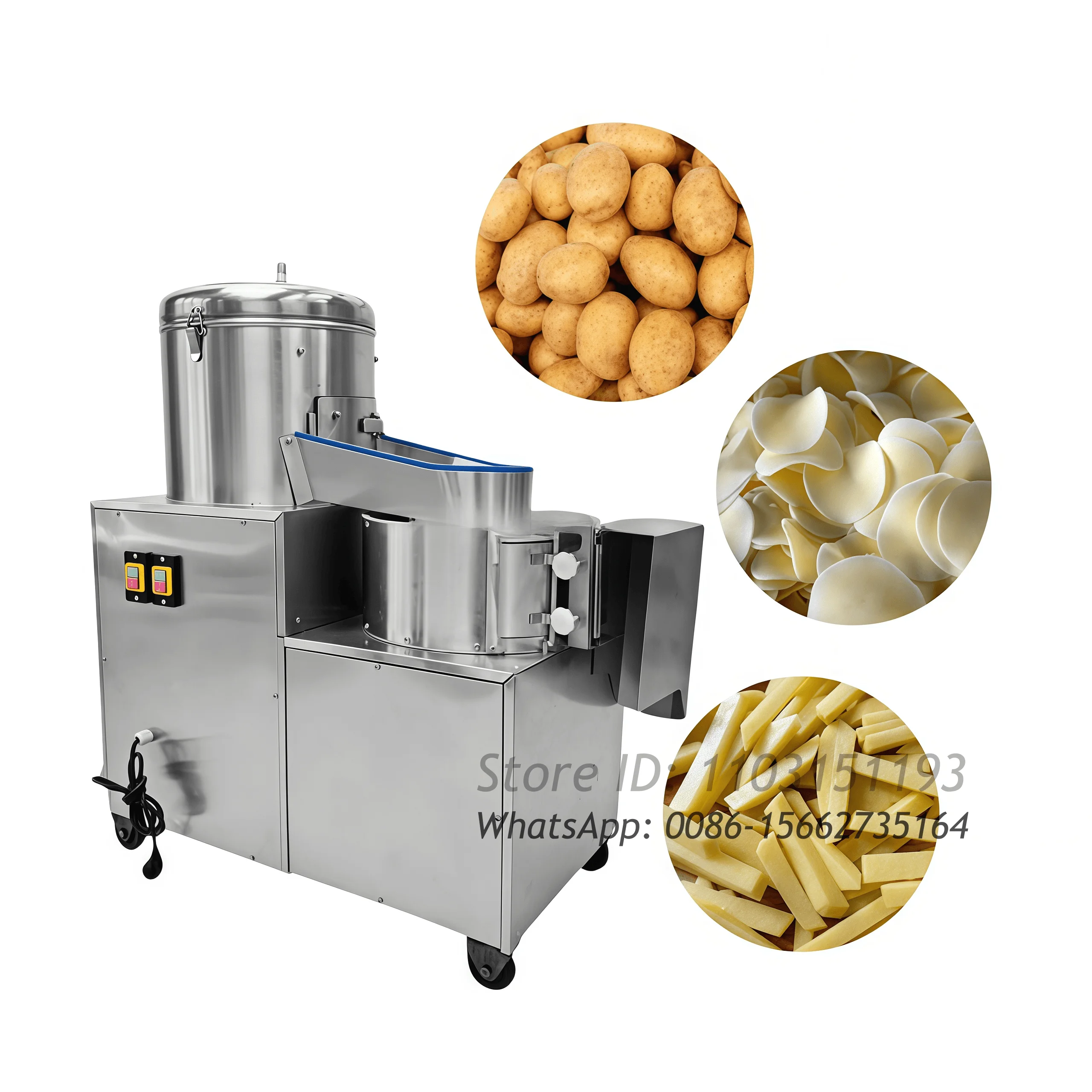 Industrial Taro Carrot Potato Washer Peeler Machine Electric Root Cleaning French Fries Crisps Cutter Slicer Peeling Machine