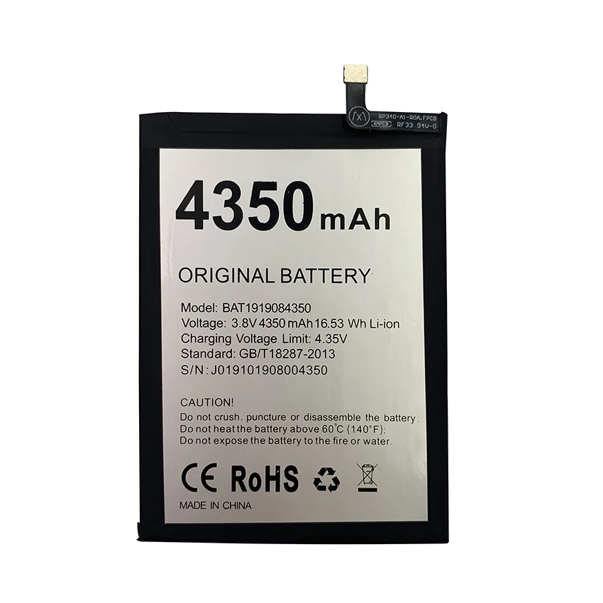 100% Original 4350mAh Phone Battery For Doogee N20 N20Pro N20 Pro BAT1919084350 Replacement Batteries Bateria