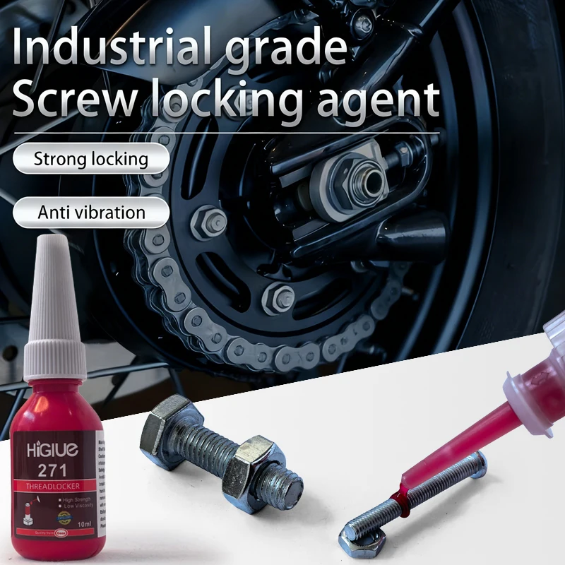 271 Red High-Strength Threadlocker, general-purpose thread adhesive, suitable for all metal threaded parts, removable and waterp
