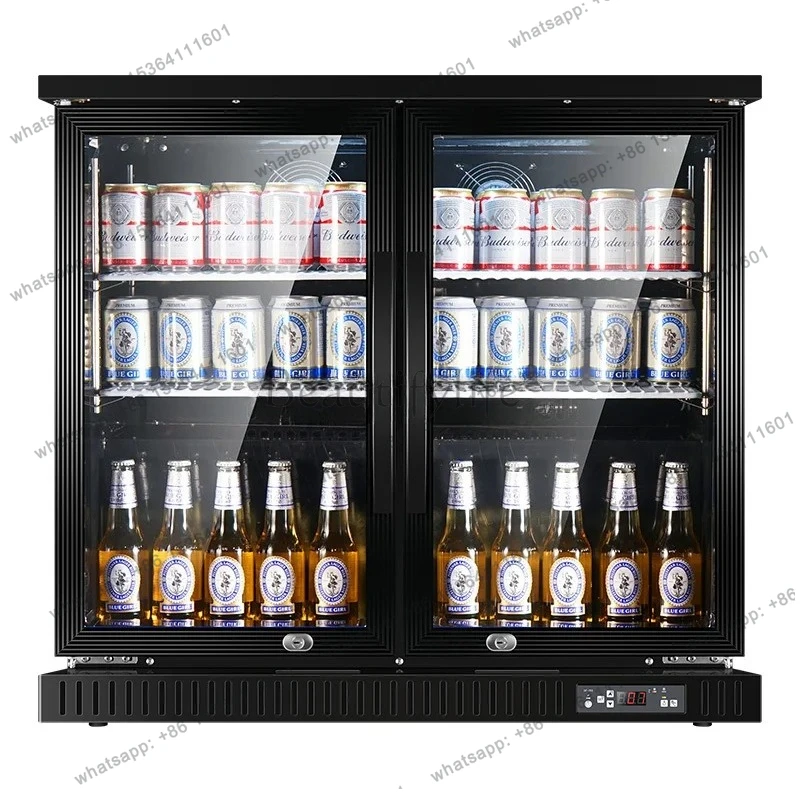 Bar KTV Refrigerated and Fresh Display Small Refrigerator Low Cabinet Commercial Double Door Beverage Cabinet