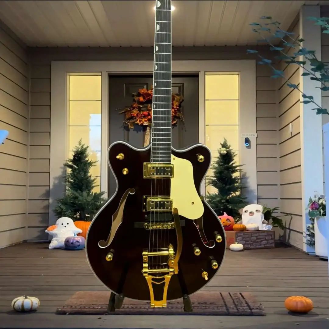 Gretsch Electromatic Hollow Body Guitar FilterTron Pickups Bigsby Vibrato Gold Hardware Walnut Stain Jazz Rock Country Collector