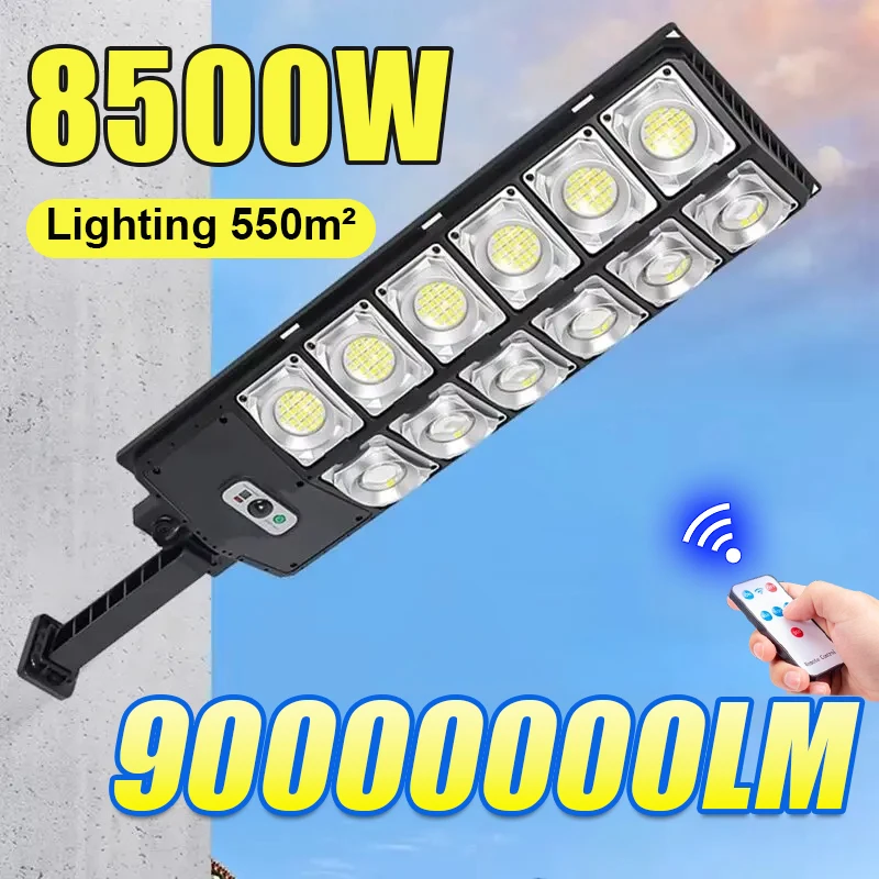 90000000LM 8500W Outdoor Motion Sensor Light Remote Control Solar Powered Lamp Garden Lighting IP65 Waterproof Street Yard Light