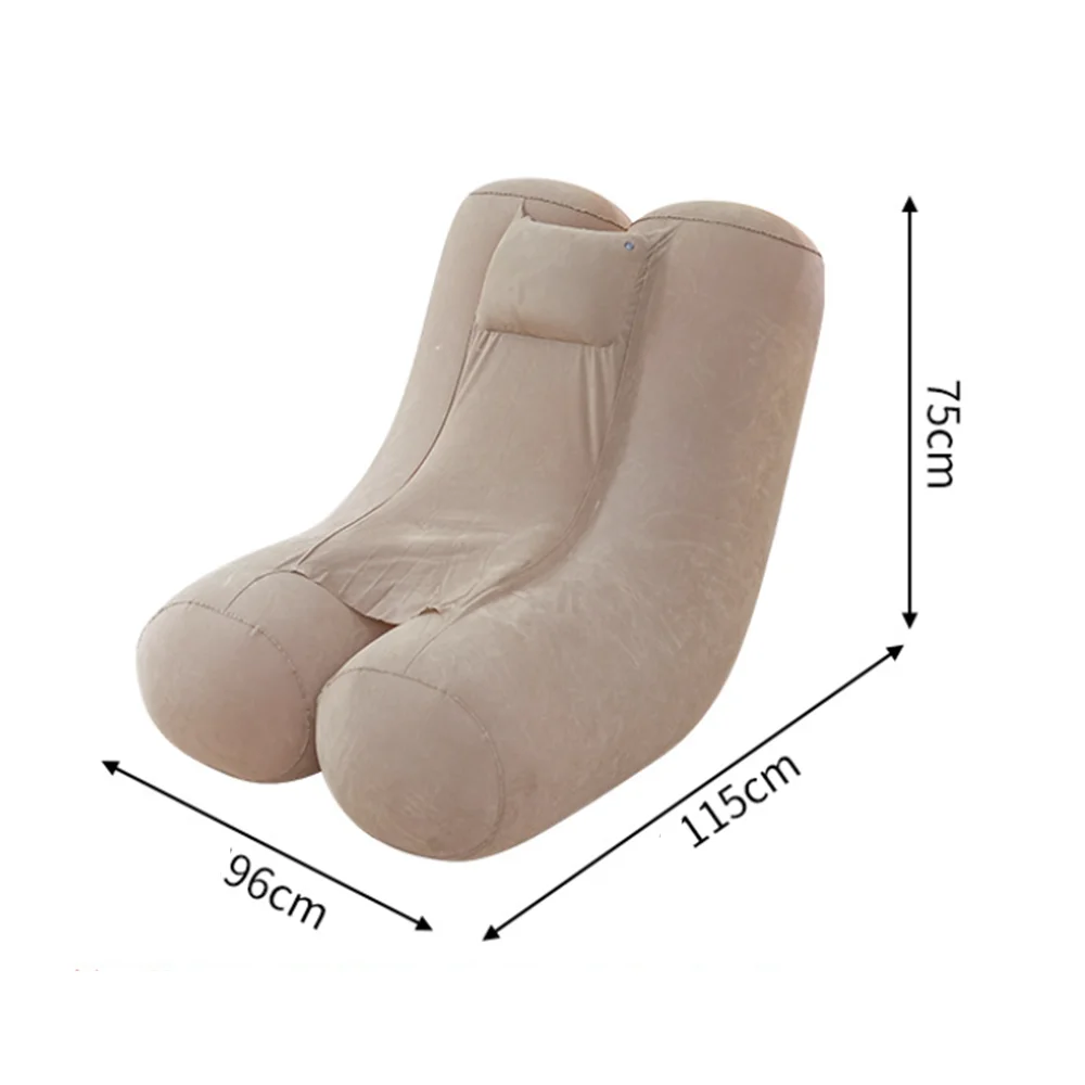 New Folding Lazy Sofa,Inflatable Lounge Chair Thickened Durable FoldsCompactly Gaming Lounger Air Bench for Leisure Bed Sleeping