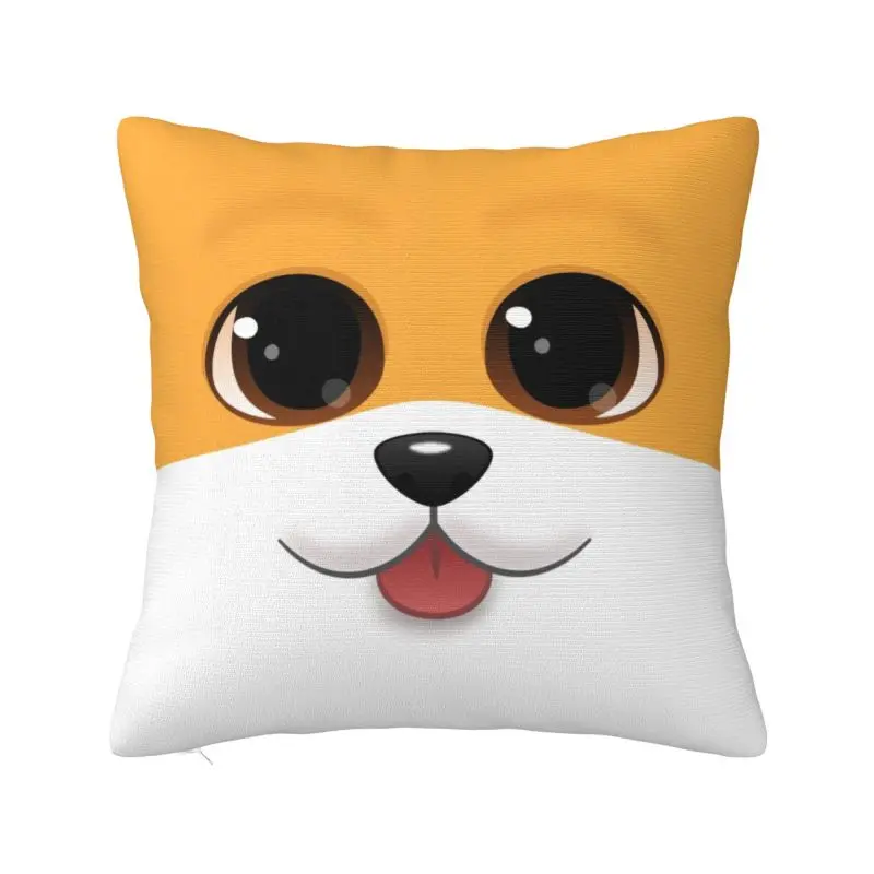 Corgi Puppy Cushion Cover 66x66 cm Polyester Welsh Corgi Dog Throw Pillow Case For Sofa Chair Living Room Decoration Pillowcase