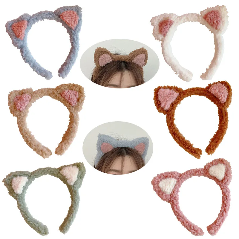 

Simple Soft Cute Cat Ear Hairbands Face Wash Makeup Mask Facial Hair Tie Headband for Women Girl Fashion Hair Accessories