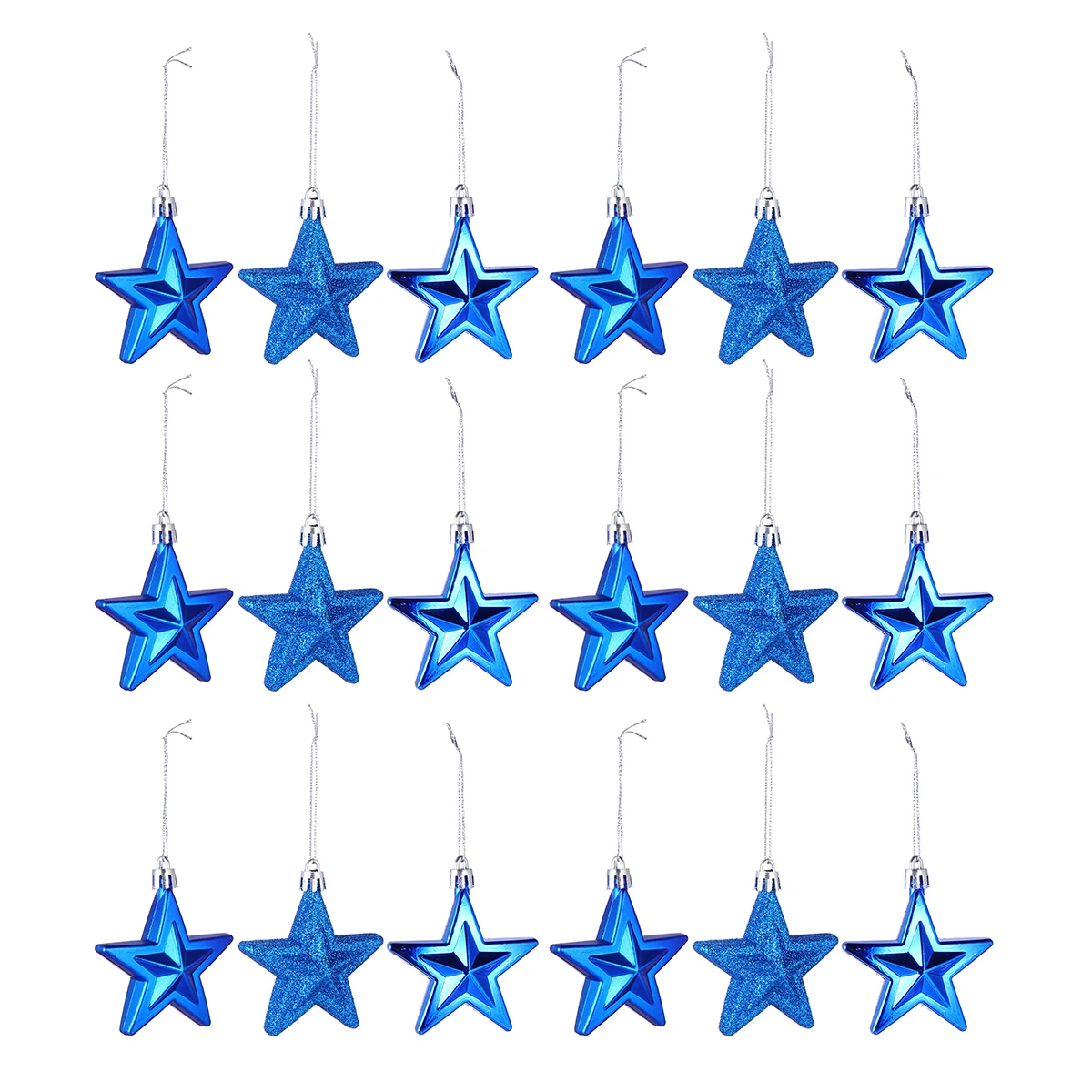 

18pcs 7CM Christmas Five-pointed Stars Blue Matte Pink Bulk Hanging for Tree Eco-friendly Christmas Ornament Xmas Decor