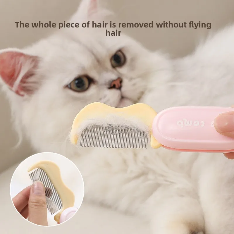 고양이 빗: 고양이 애완 동물 빗 오픈 매듭 빗 브러시 부동 머리 제거 바늘 빗 개 청소 특수 빗