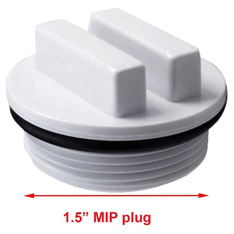 4 Pcs 1.5 Inch Threaded Pool Spa Return Winterizing Filter Drain Plug with O-Ring for Winterizing Pools Winter Season