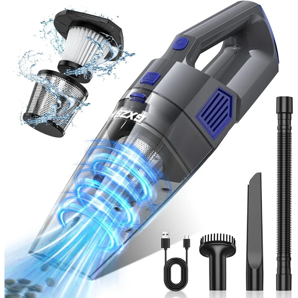 

Handheld Vacuum Cordless, 15000PA Strong Suction Hand Held Car Vacuum Cleaner Rechargeable, Portable Hand Vacuum with Multi-Nozz