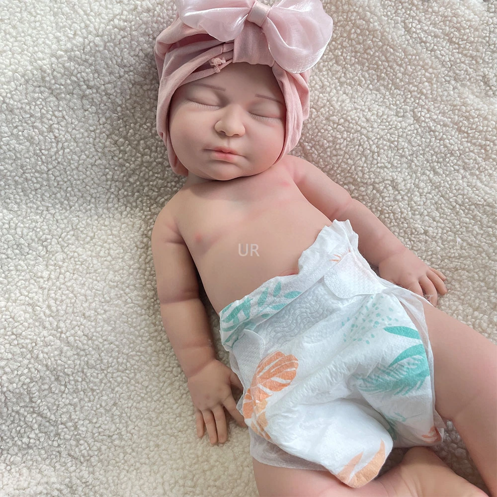 55cm Silicone Reborn Baby Doll Lifelike Girl With Skin Details For Kids Xmas Birthday Parents New Year Gift Dolls Collectible