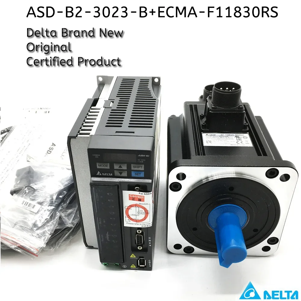 

Delta 3KW ASD-B2-3023-B ECMA-F11830RS ECMA-F11830SS Brake AC Servo Motor Driver kit 3PH 220V 9.55Nm 180mm 1500RPM with 3M cable