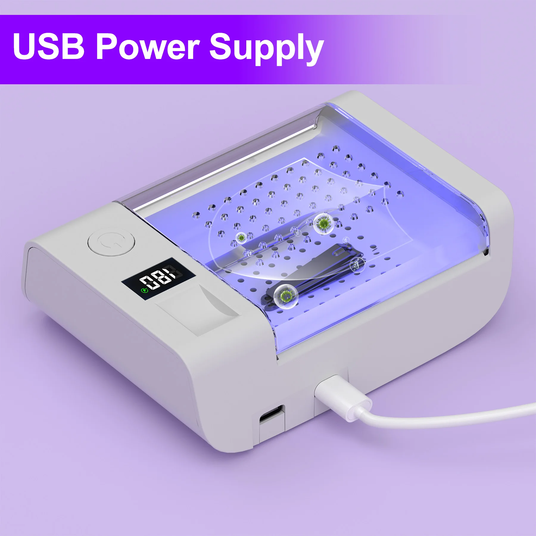 

3-in-1 ABS Hearing Aid UV Sterilizer - Fast Drying, Moisture Removal, Universal Fit for All Hearing Aids, Easy Operation