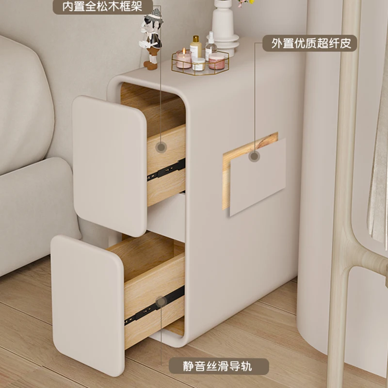 Small Nordic Nightstands Storage Organizers Dressers Makeup Narrow Bedside Table Sofa Center Locker Balcony Salon Furniture