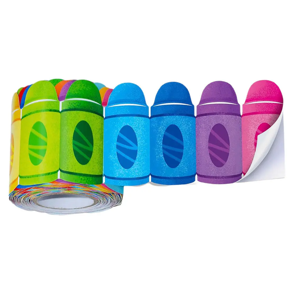 

1 рулон наклеек-бордюров для доски объявлений, декор для класса, наклейки для меловой доски, универсальный минималистичный дизайн для стен, досок, этикеток